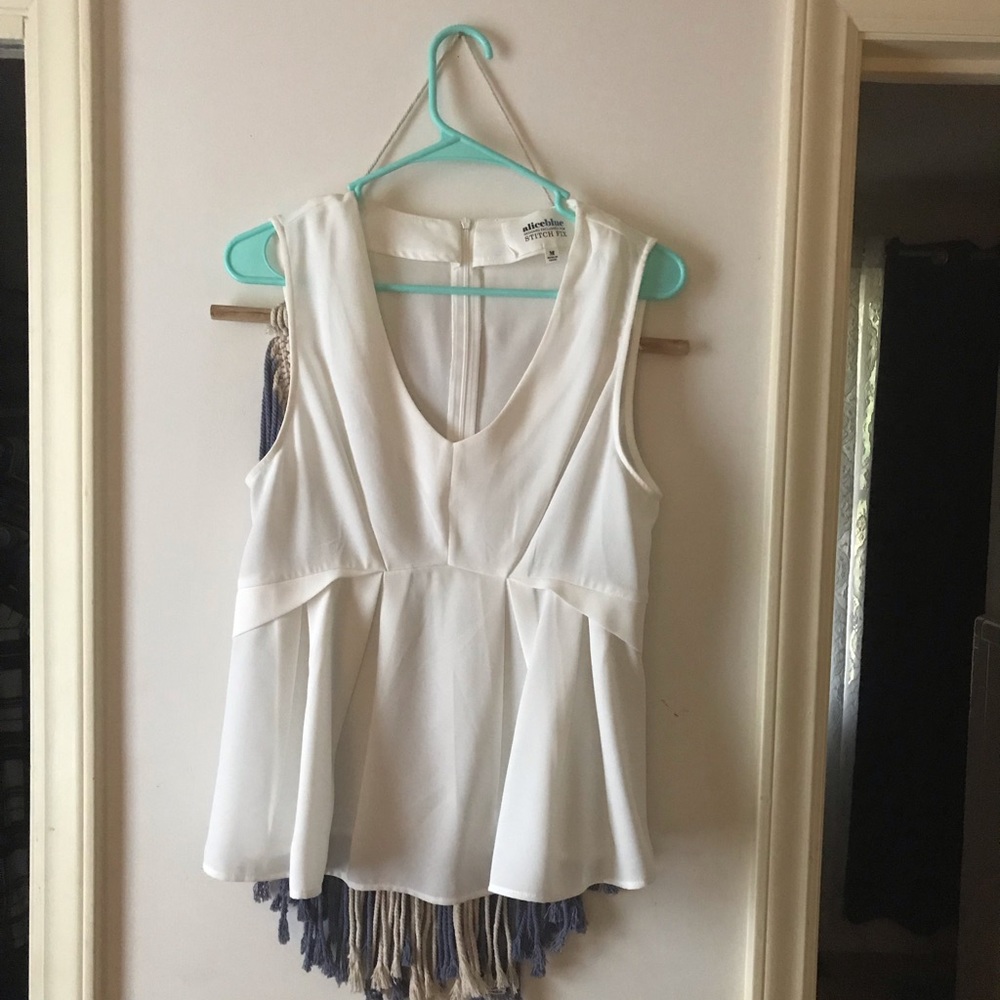 White Sexy Blouse V Neck